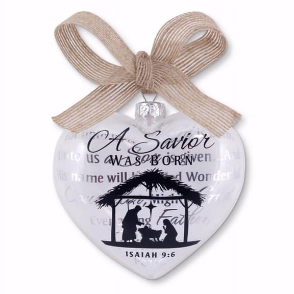 Lighthouse Christian Products 138269 Silhouette Nativity Glass Ornament