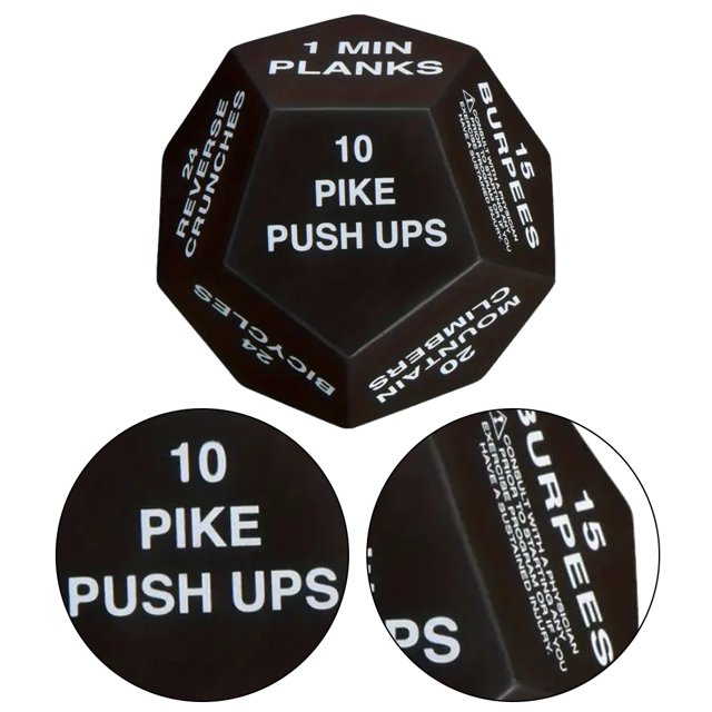 Dados Ejercicio Entrenamiento 12 Caras para Ejercicios Fitness en Casa Cardio () Blanco