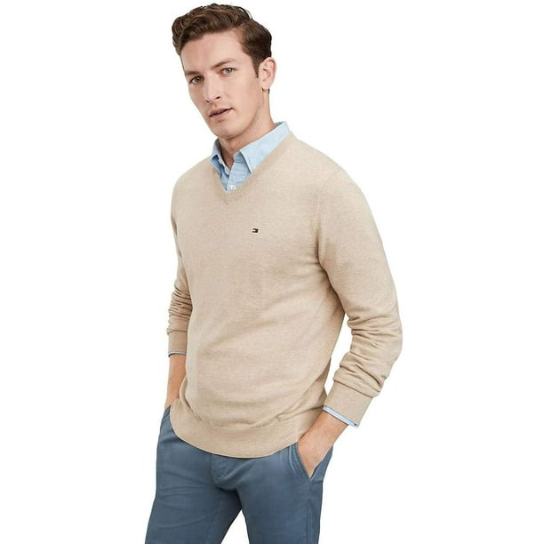 Jersey Tommy Hilfiger Colección 2024 de algodón con cuello en V para hombre