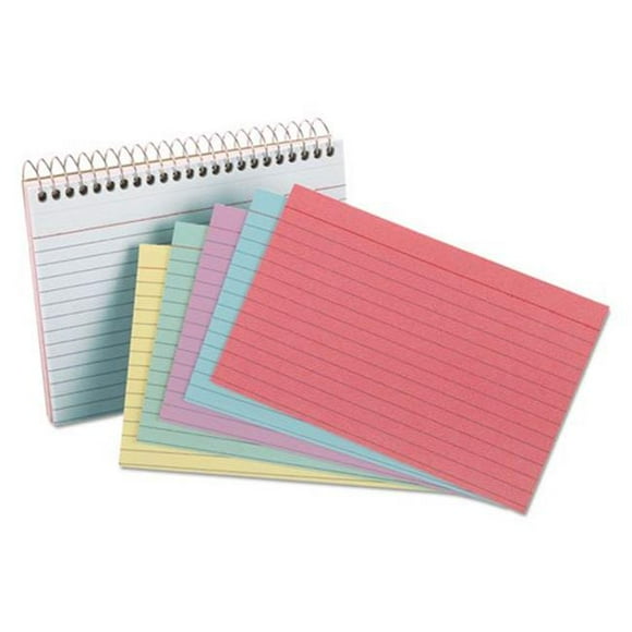 Oxford 40286 4 x 6 Cartes d'Index Spirales - 50 Cartes - Couleurs Assorties