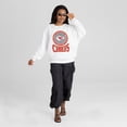 thumbnail image 3 of Women's Gameday Couture White Kansas City Chiefs Endzone Oversized Premium Drop Shoulder Sweatshirt, 3 of 5