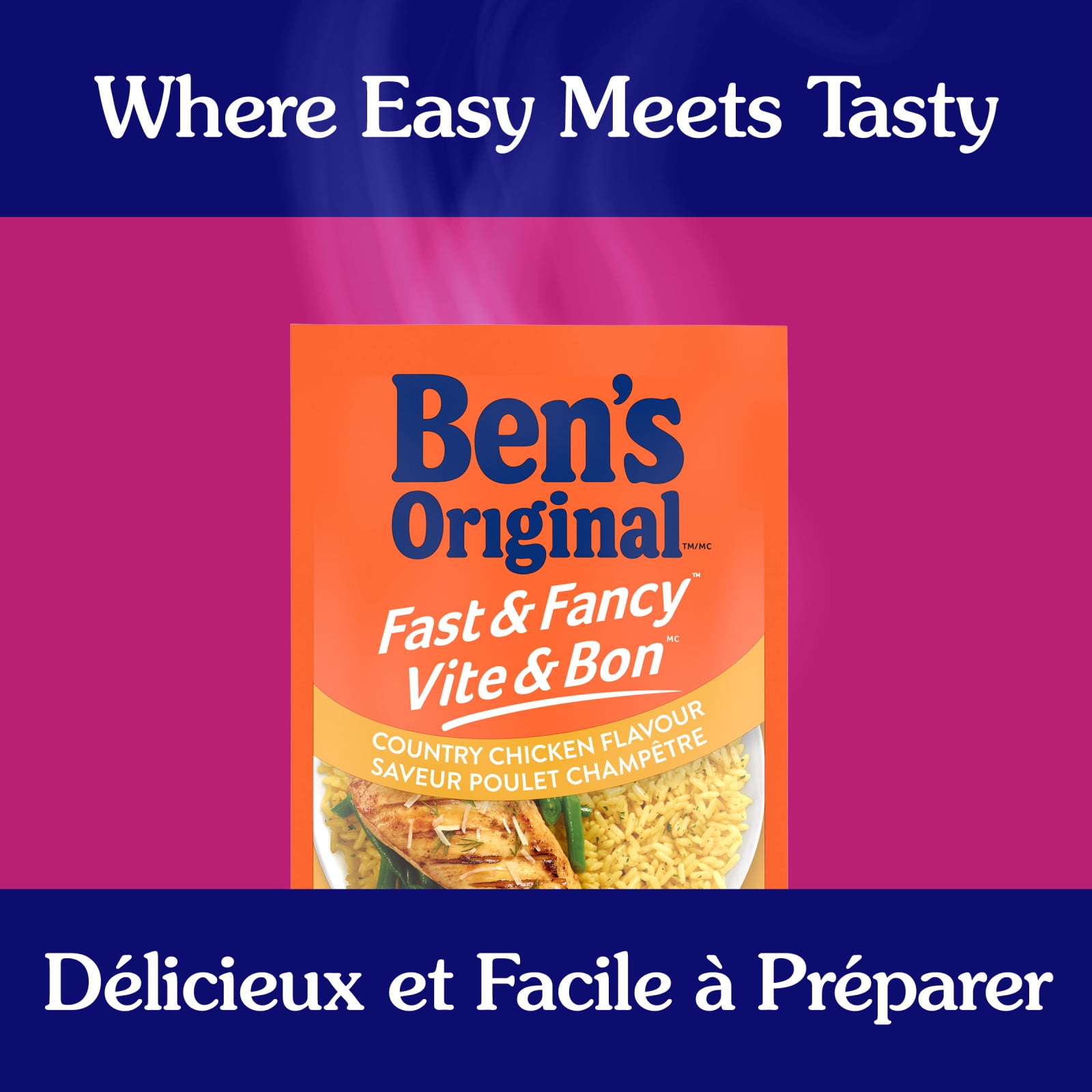 BEN'S ORIGINAL FAST & FANCY Country Chicken Flavour Rice, 132g Pouch, Perfect Every Time™