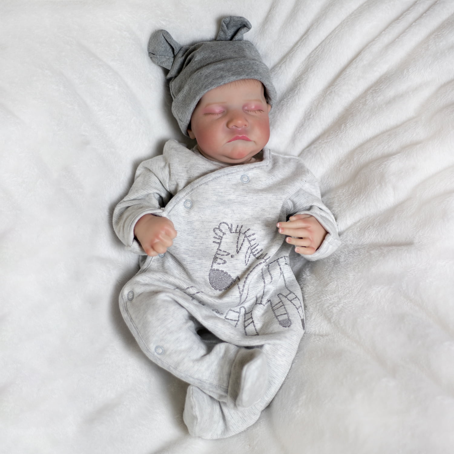 18INCH Handmade Reborn Newborn Baby Boy Doll Soft Cloth Body Lifelike Dolls with Accessories