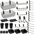 thumbnail image 1 of INCLY 30PCS Slatwall Accessories Set with Slatwall Baskets, Slatwall Hooks, Slatwall Shelves, Slatwall Bins, Slatwall Cups, Heavy Duty Slat Wall Accessory for Garage Roo, 1 of 7
