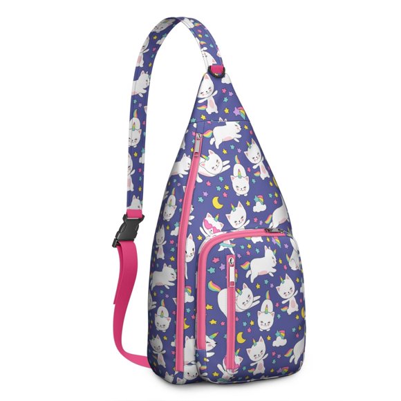 Sac à Dos Galaxy Licorne - Motif Arc-en-Ciel Cosmique & Étoile Sac Bandoulière, Sac Durable Imperméable pour les Amateurs de Plein Air