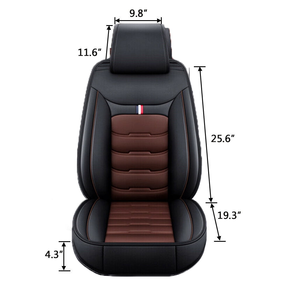 TIANLAIMEI Black and Brwon, PU Leather, Front Back Seat Covers