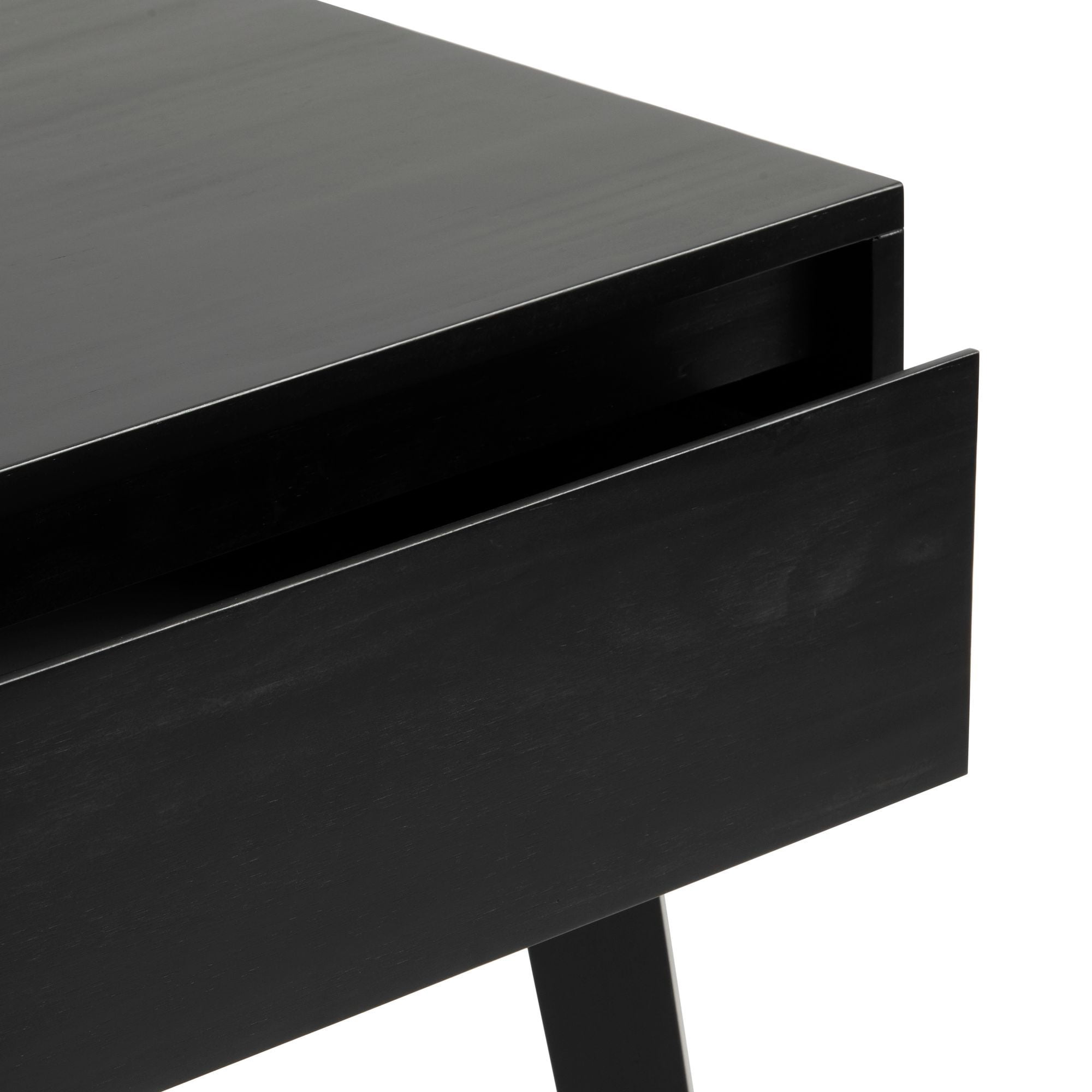 Plank+Beam Solid Wood Nightstand with Storage Drawer, Modern Small End Table, Black
