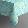 thumbnail image 5 of 60x60in(152x152cm) Square Tablecloth, Waterproof Polyester Table Cover, Wrinkle Resistant & Washable Fabric for Dining, Kitchen, Picnic, Turquoise Marble Pattern, 5 of 6