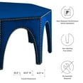 thumbnail image 4 of Ottoman Accent Chair, Nailhead, Blue Navy, Velvet, Modern Contemporary, Mid Century Living Hotel Lounge Cafe Lobby, 4 of 7