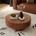thumbnail image 6 of Tcbosik 31.5 inch Round Coffee Table, Rustic Tea Table, Center Table with Pedestal for Living Room, Natural Wood, 6 of 9