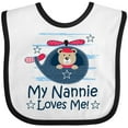 thumbnail image 3 of Inktastic My Nannie Loves Me Grandson Boys Baby Bib, 3 of 4