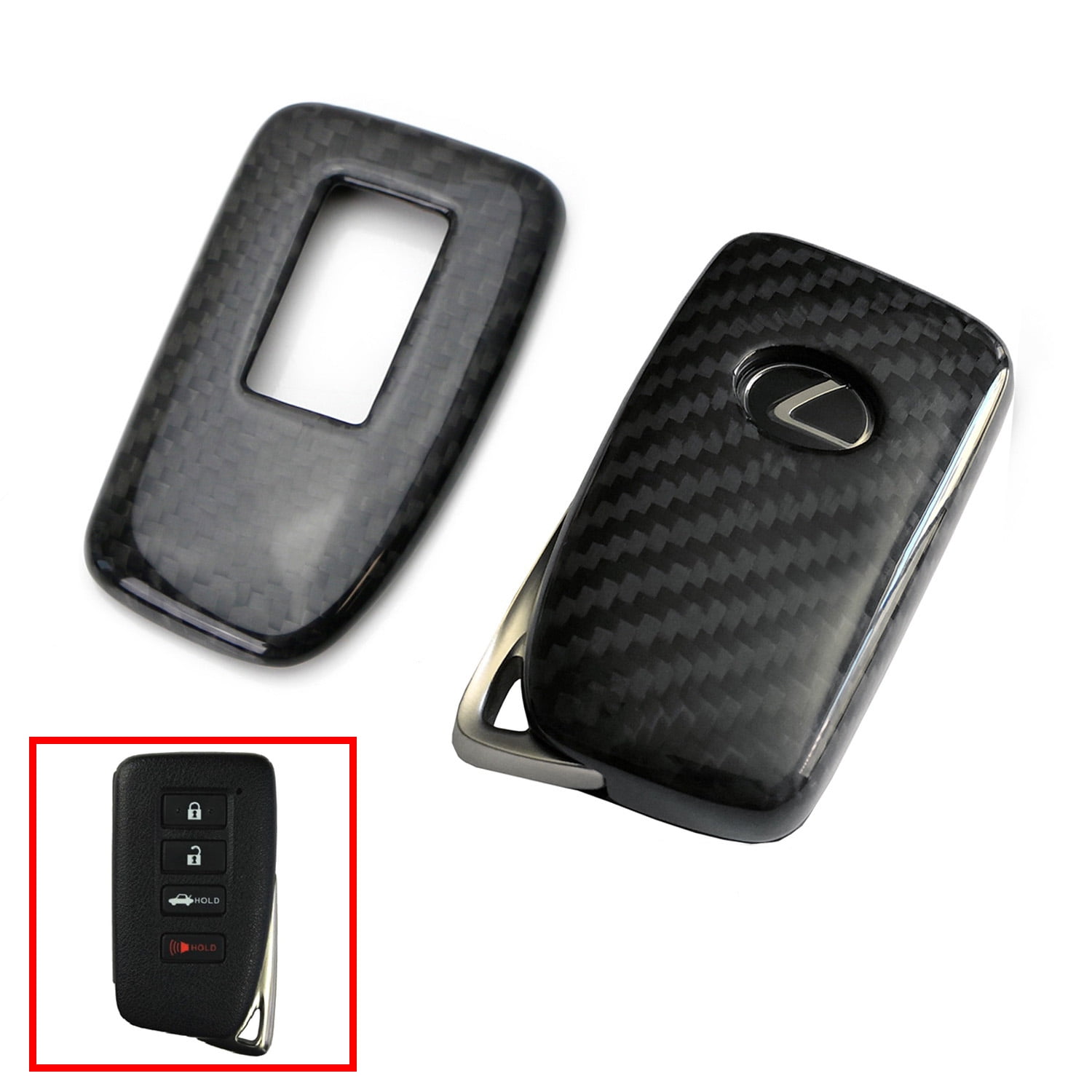 Silicone Carbon Fiber Smart Key Case Cover Holder For Lexus IS/ES/NX/RX/GS/LX/RC