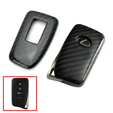 iJDMTOY (1) Real Carbon Fiber Gloss Black Key Fob Protective Cover Case For Lexus IS ES GS RC NX RX LX 200 250 350 Remote