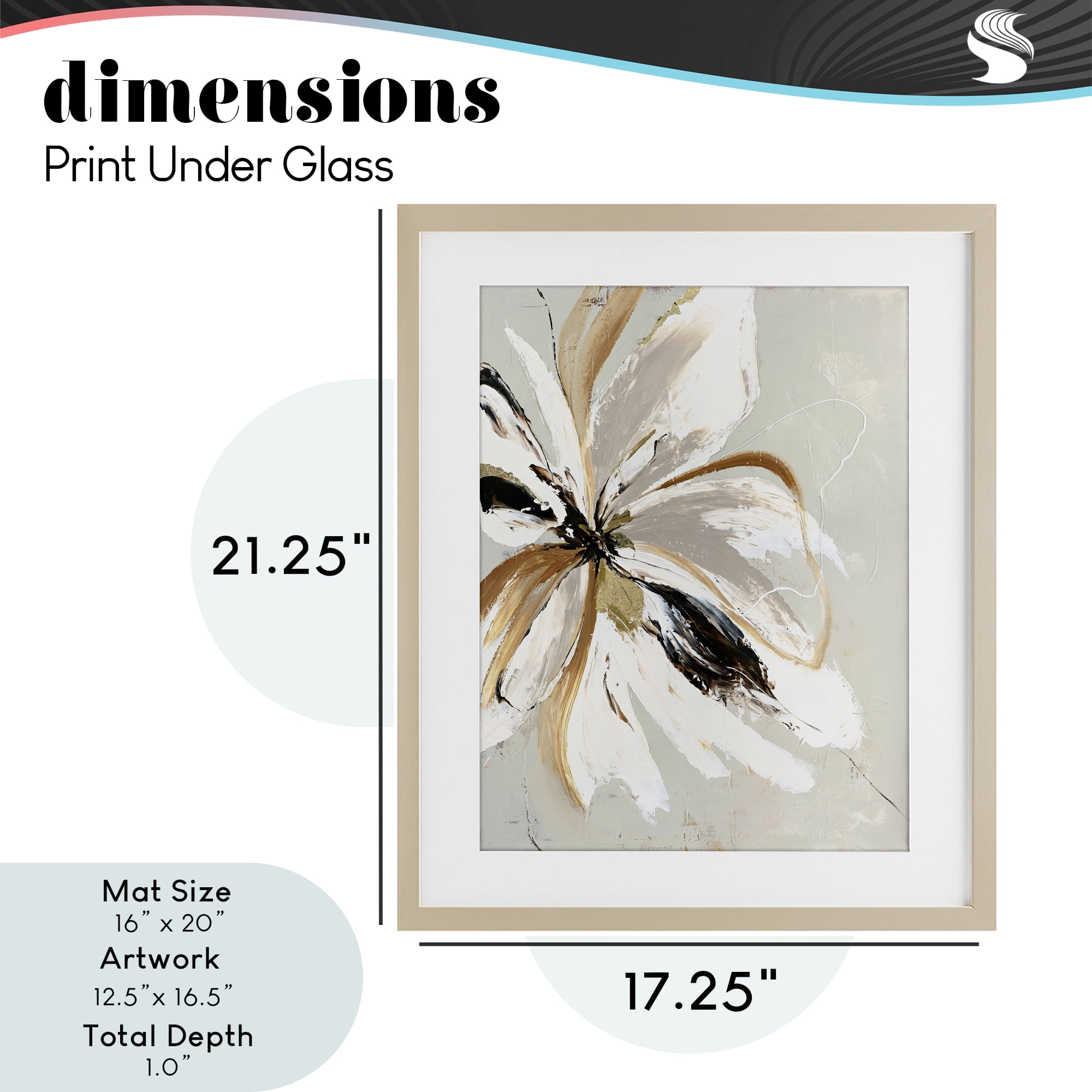 Expressive Cornelia Flower Birch Framed Print Under Glass, design by Design Fabrikken