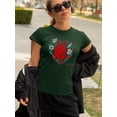 thumbnail image 2 of Realistic Heart W Flowers T-Shirt Women -Image by Shutterstock, Female Small, 2 of 4