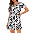 thumbnail image 1 of Fotbe Cute Panda Bata de Dormir para Mujer con Estampado, Camisón de Algodón de Manga Corta, Ropa de Dormir Casual, 1 of 6
