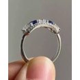 thumbnail image 3 of 2.50 Ct Cushion Cut Lab Created Blue Sapphire Wedding Band Ring 14K White Gold Plated 925 Silver, 3 of 3