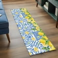 thumbnail image 3 of Watercolor Lemons Weeping 2'x6' Runner Rugs for Hallway Kitchen Bedside Non Slip Washable, Summer Blue Floral Entryway Rug Runners with Rubber Backing, Long Carpet Runner for Laundry Room, 3 of 8