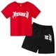 thumbnail image 3 of Ropa para niños con estampado de marca gótica, conjunto de camiseta y pantalones cortos de verano para adolescentes, 2 piezas, manga corta, moda informal para niños y niñas, 3 of 5
