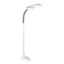 Ottlite 36W Pivoting Shade Floor Lamp with Adjustable Neck, Great for Crafting, Sewing, Office, Reading, White and Grey