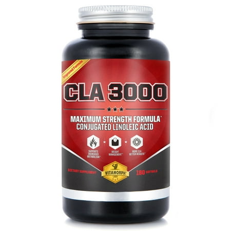 CLA Safflower Oil | CLA 3000 Maximum Potency Conjugated Linoleic Acid for Enhanced Weight Loss & Metabolism Boost | 180 count | USA-Made Safflower CLA Supplement by Vitamorph