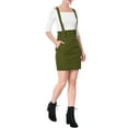 thumbnail image 3 of MODA NOVA Juniors High Waist Straight Braces Suspender Skirts, 3 of 6