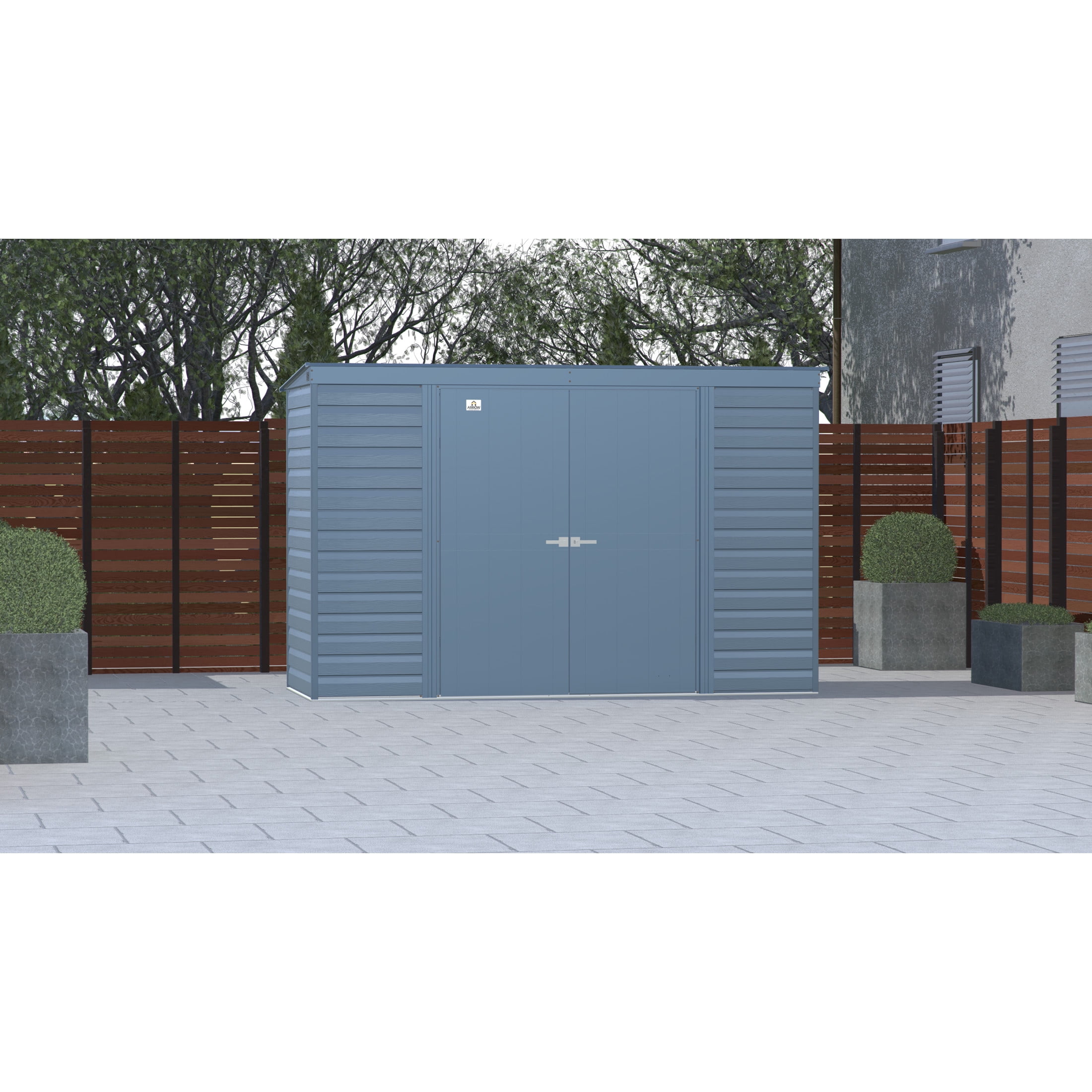Arrow Select 10 x 4 x 6 ft Blue Grey Steel Storage Shed