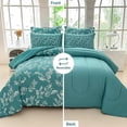 thumbnail image 3 of Floral Printed Queen Comforter Set with Sheets Lightweight Piece Bed in A Bag Comforter Set Vintage Yellow and Grey Flower Pattern Farmhouse Bedding Set, 3 of 7