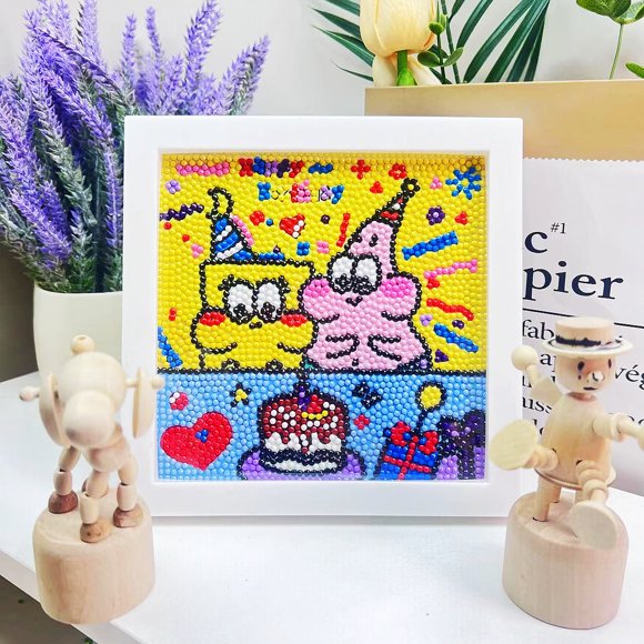 YIXINGCHEN Cute Anime 5D Diamond Drawing Kits, Gem Arts & Crafts Supplies with Frames, Cartoon Painting with Diamond, DIY Paint Supplies for Kid(Kumi) A1121-152