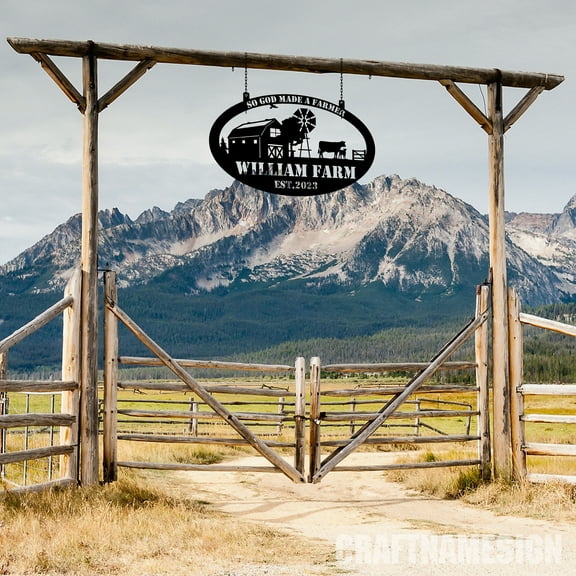 Craftnamesign Custom Outdoor Metal Farm Sign, Custom Metal Farm Sign, Farmhouse Decor