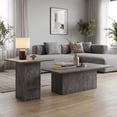thumbnail image 4 of Guyou Modern Rectangular Coffee Table Faux Marble Center Table Large Wooden Tea Table for Living Room, Reception Room, Home Office, 4 of 13