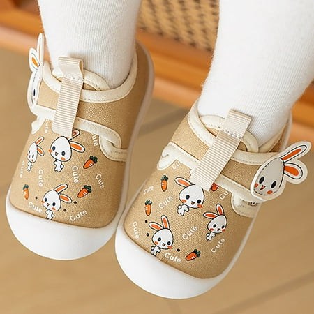 

Baby Girl Sneakers Autumn Winter Cartoon Walking Breathable Water Proof Non Slip Soft Sole Young Canvas Socks Shoes Outwear