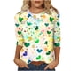 thumbnail image 3 of TaTaai Women's Fashion St. Patrick's Day Unstructured Print Loose Casual Round Neck 3/4 Sleeve T-Shirt Pullover Gift, 3 of 6