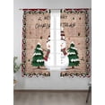 thumbnail image 2 of Christmas Snowman Sheer Curtains 72 Inch Long 2 Panels, Winter Pine Trees Xmas Snow Wood Grain Light Filtering Rod Pocket Semi Sheer Curtains, Sheer Voile Drapes for Living Room Bedroom, 52"x72", 2 of 5