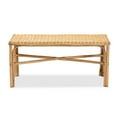 thumbnail image 2 of Baxton Studio Cacaban Modern Bohemian Natural Brown Rattan Accent Bench, 2 of 7