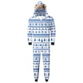 thumbnail image 5 of Odeerbi Christmas Onesie Pajamas for Family Holiday Sleep Jumpsuit Long Sleeve Family Christmas Pajamas Matching Sets Dad Fashion Lattice Print Plush Jumpsuit Sleepwear PJs Set Light Blue, 5 of 6