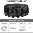 thumbnail image 4 of Halloween Tablecloth 60 Inch Round Black Cobweb Table Cloth Dust-Proof Wrinkle Resistant Rustic Halloween Tablecloth for Holiday Kitchen Dining Room Party Picnic Indoor Outdoor, 4 of 6