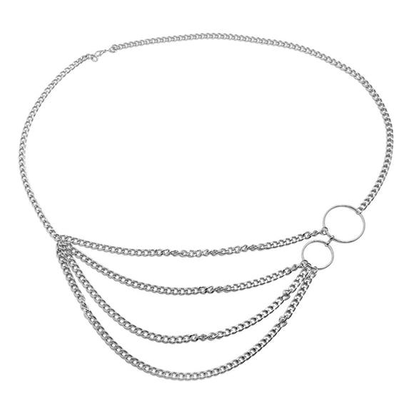 Cadena de cintura en capas Qarigey accesorios de vestir para mujer plata