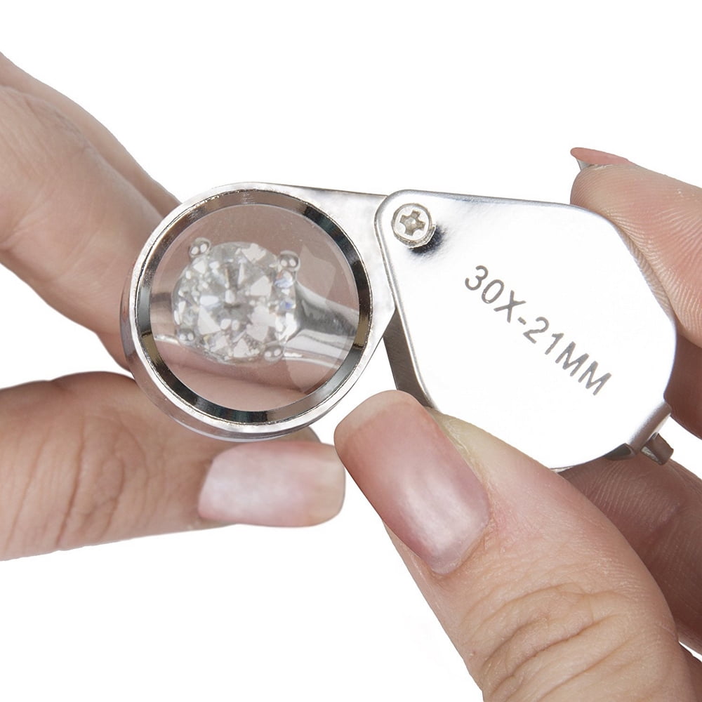 Pocket Folding Magnifying Glass 30X 26MM Jewelry Eye Loupe Hand Lens  Magnifier for Gemstone Jewelry Coin Stamp - Yahoo Shopping