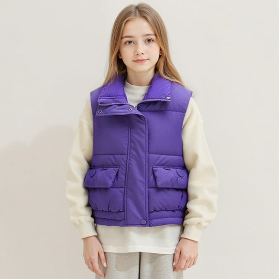 Girls Puffer Vest Sleeveless Lightweight Outerwear Jackets & Vests Kids Boys' Outerwear Vests Girls Vest Size 9-10 Years