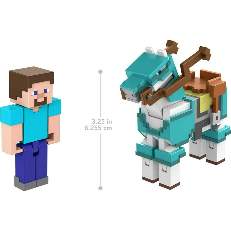 Minecraft Figures - Steve and Armored Horse