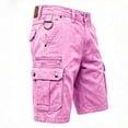 thumbnail image 6 of Jessboyy Jean Cargo Shorts for Men with Multi Pockets Button Zipper Knee Length Bermuda Cargo Summer Outdoor HIking Work Shorts Hot Pink,M, 6 of 7