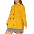 thumbnail image 4 of Women's Plus Size Notched Lapel Double Breasted Long Coat for Stylish Winter Wear 4X Mustard Yellow, 4 of 8