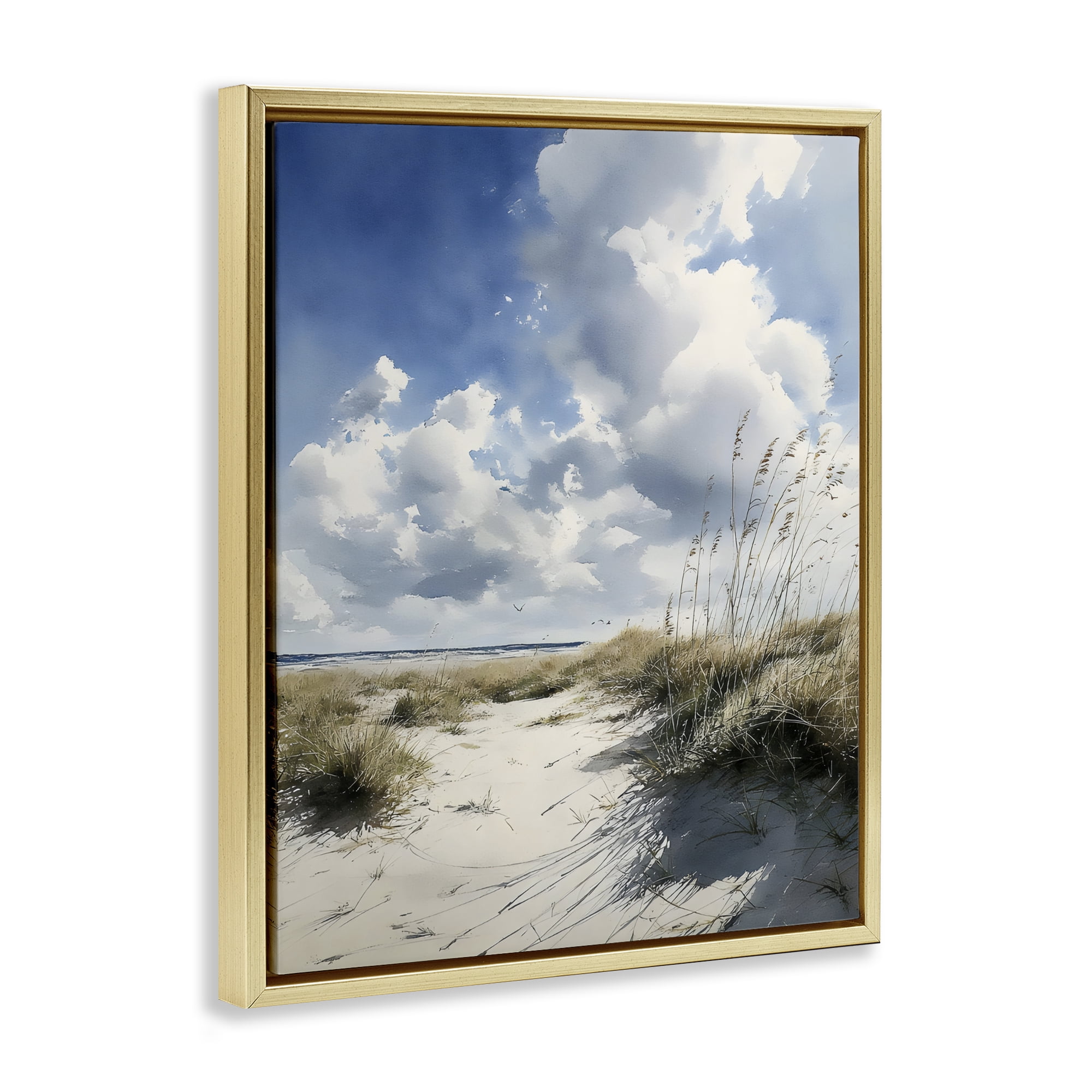 Stupell Industries Dunes In The Sunshine Gold Framed Floater Canvas Wall Art, design by Franklyn Gregory