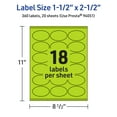 thumbnail image 6 of Avery Printable Oval Labels, Bright Green, 1.5" x 2.5", 360ct, 6 of 11