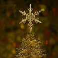 thumbnail image 4 of Glitter Snowflake Tree Topper, Gold Sparkling Snowflakes Christmas Tree Toppers Xmas Holiday Trees Top Decoration, Christmas Tree Top Ornament for New Year Holiday Office Home Decorations, 4 of 6