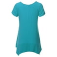 thumbnail image 3 of SSOULM INCH & FIT Women's Round Neck Short Sleeve Asymmetrical Hem Tunic Tank Top. Made in U.S.A, 3 of 5