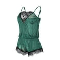 thumbnail image 4 of Pxiakgy womens underwear Women's Short Sets Pajamas Piece Set Satin Piece Shorts Pant Loose Camisole Sleepwear Nightwear 2 Cami Two Green + XL, 4 of 8
