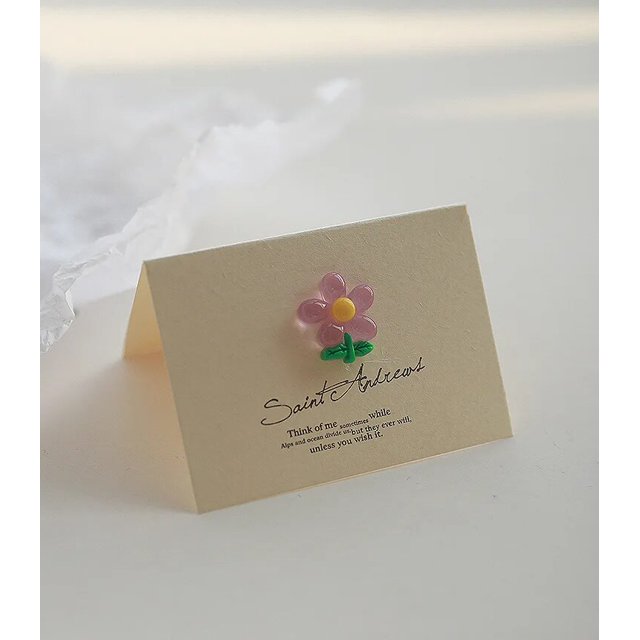 Tarjeta de agradecimiento de flor creativa, tarjeta de agradecimiento de cumpleaños, tarjeta pequeña de deseos de negocios, sobre de estampado dorado, tarjeta de felicitación para hornear