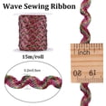 thumbnail image 5 of 16.4Yds/15m Metallic Rick Rack Sparkly White Wave Bending Fringe Trim Ribbons 1/4 Inch Woven Fabric Zig Zag Ribbon for DIY Sewing Crafts Dress Wrapping DIY, 5 of 10